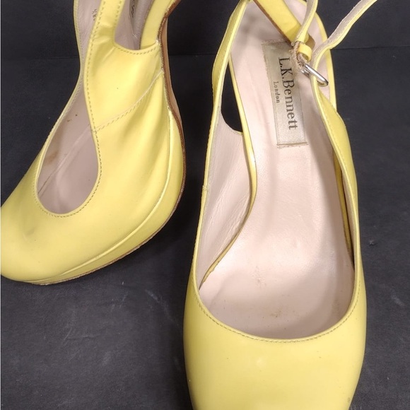 LK Bennett Yellow Slingback Heels size 8.5 pre owned Exellent condition - Picture 3 of 12
